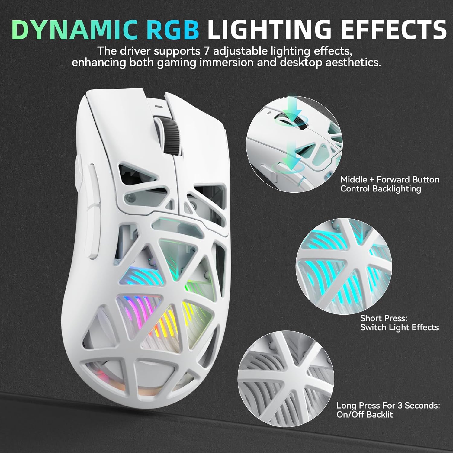 Esports Gaming Mouse Weight Adjustable - AULA SC620 Kabellose Maus Kabelgebunden/Bluetooth/2,4G PAW3311