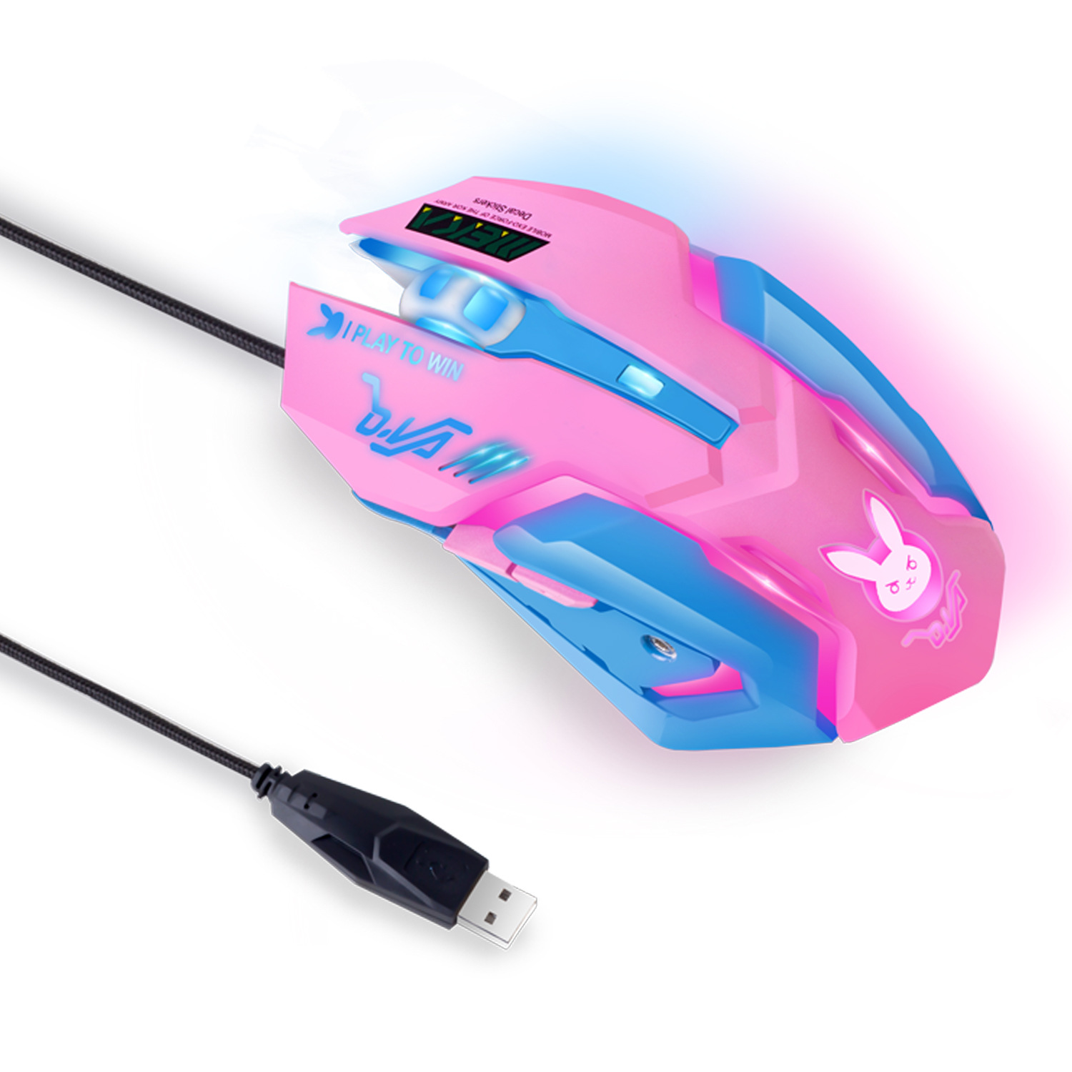 Esports Gaming Mouse Weight Adjustable - Farbenfrohe Leuchtende Geräuschlose Gaming-Maus, Gewichtsverstellbare USB-Kabelgebundene