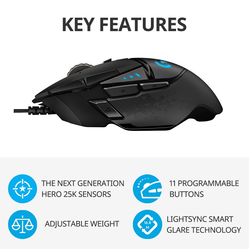 Original Logitech G502 HERO LI – Esports Gaming Mouse Weight Adjustable Bewertung und Preis