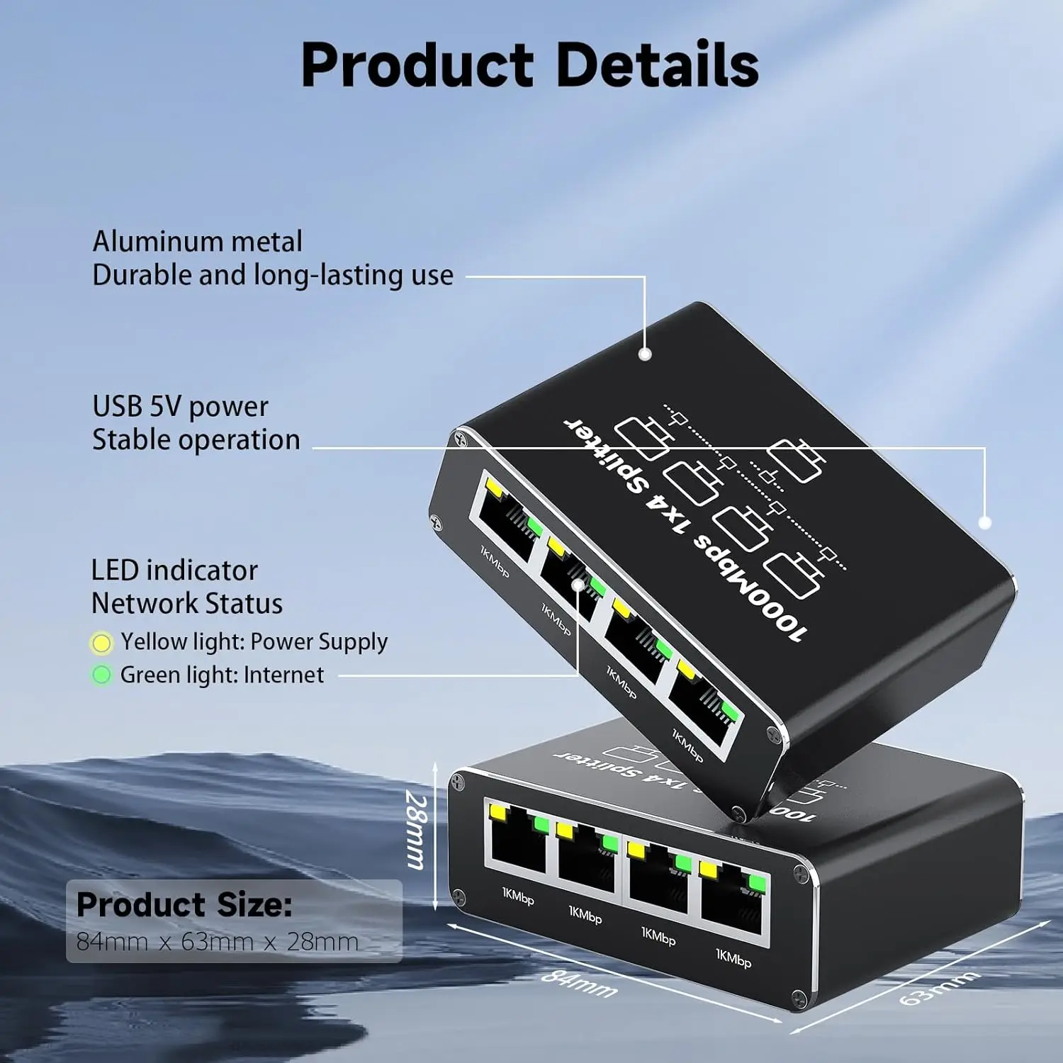 1000Mbps Gigabit RJ45 Splitter – Esports Gaming Splitter Bewertung und Preis